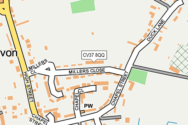 CV37 8QQ map - OS OpenMap – Local (Ordnance Survey)