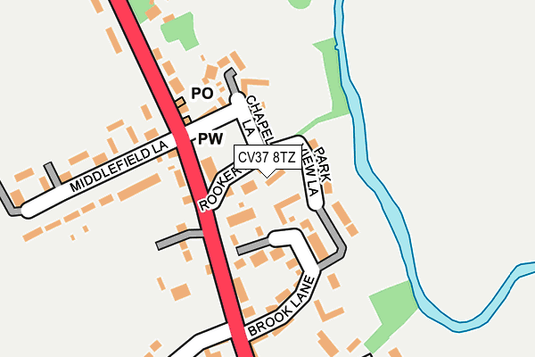 CV37 8TZ map - OS OpenMap – Local (Ordnance Survey)