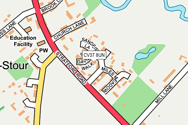 CV37 8UN map - OS OpenMap – Local (Ordnance Survey)