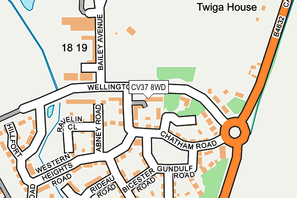 CV37 8WD map - OS OpenMap – Local (Ordnance Survey)