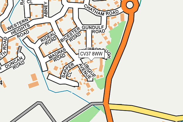 CV37 8WW map - OS OpenMap – Local (Ordnance Survey)