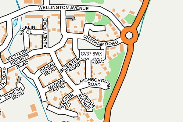 CV37 8WX map - OS OpenMap – Local (Ordnance Survey)
