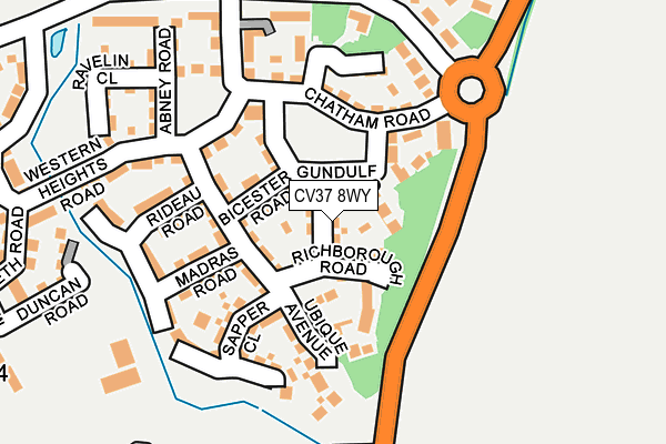 CV37 8WY map - OS OpenMap – Local (Ordnance Survey)