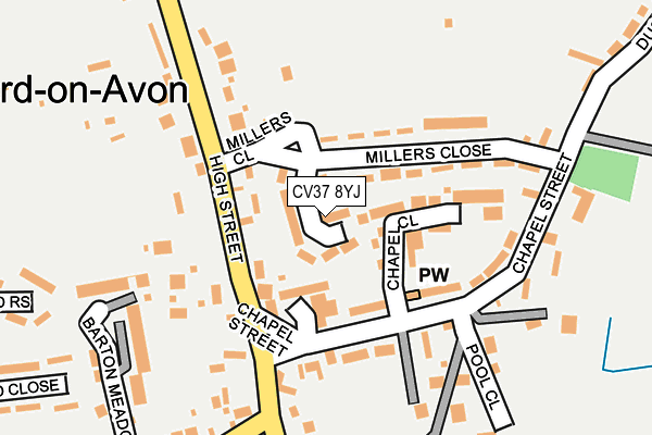 CV37 8YJ map - OS OpenMap – Local (Ordnance Survey)