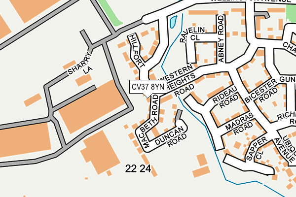 CV37 8YN map - OS OpenMap – Local (Ordnance Survey)
