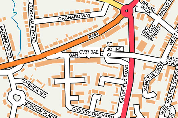 CV37 9AE map - OS OpenMap – Local (Ordnance Survey)