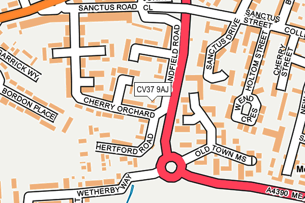 CV37 9AJ map - OS OpenMap – Local (Ordnance Survey)