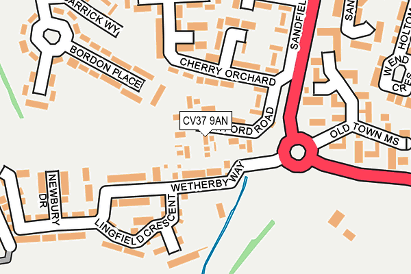 CV37 9AN map - OS OpenMap – Local (Ordnance Survey)