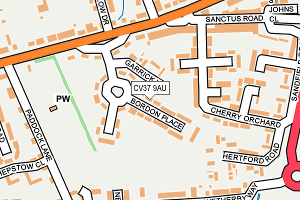 CV37 9AU map - OS OpenMap – Local (Ordnance Survey)