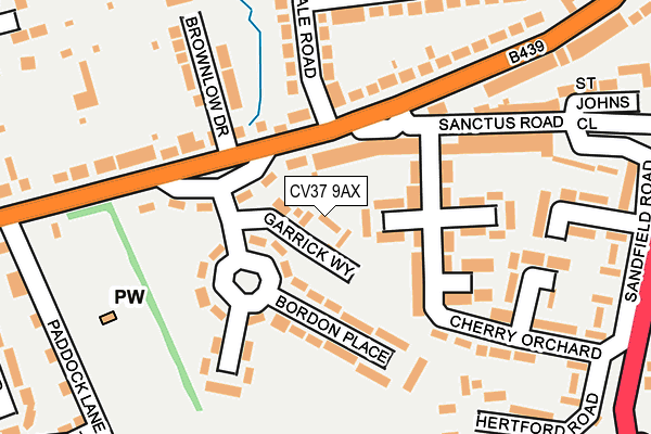 CV37 9AX map - OS OpenMap – Local (Ordnance Survey)