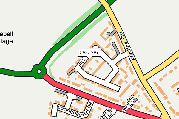 CV37 9AY map - OS OpenMap – Local (Ordnance Survey)