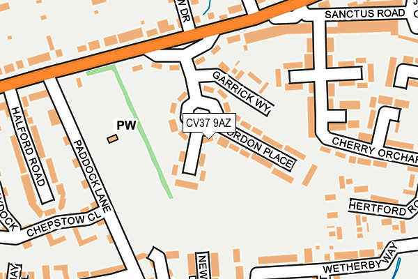 CV37 9AZ map - OS OpenMap – Local (Ordnance Survey)