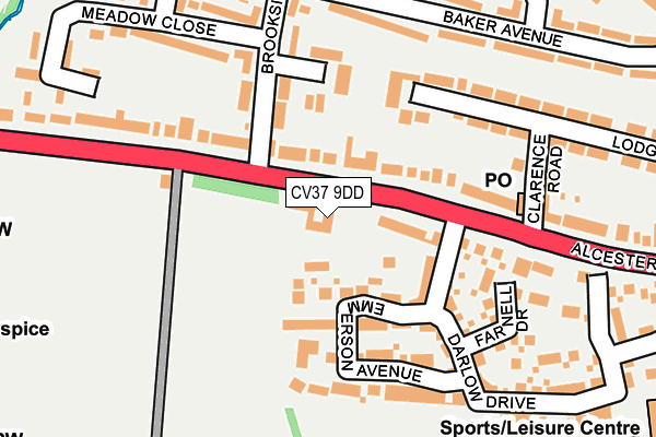 CV37 9DD map - OS OpenMap – Local (Ordnance Survey)