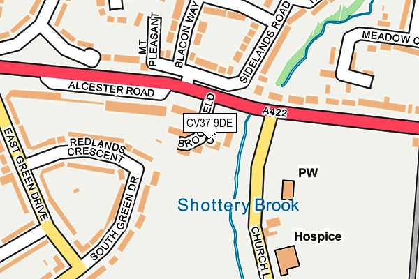 CV37 9DE map - OS OpenMap – Local (Ordnance Survey)