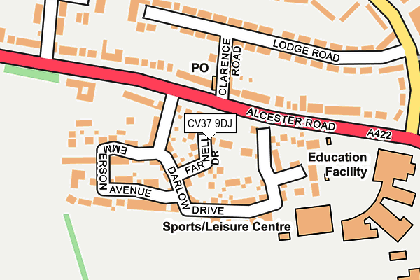CV37 9DJ map - OS OpenMap – Local (Ordnance Survey)