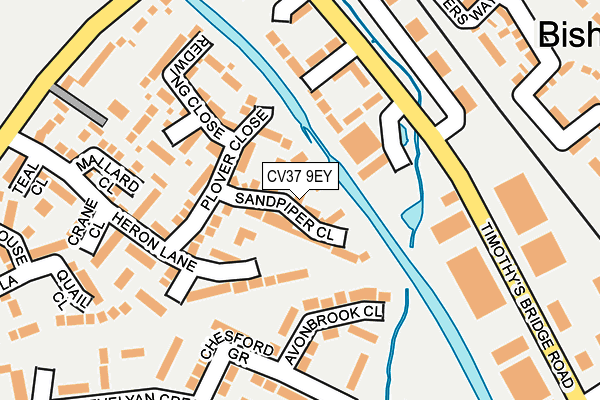 CV37 9EY map - OS OpenMap – Local (Ordnance Survey)