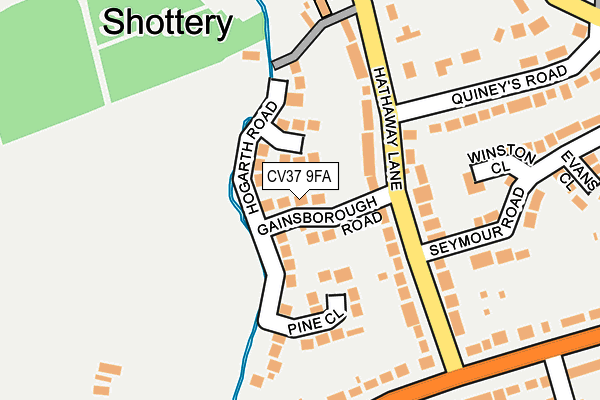 CV37 9FA map - OS OpenMap – Local (Ordnance Survey)