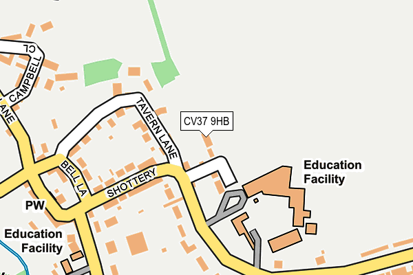 CV37 9HB map - OS OpenMap – Local (Ordnance Survey)