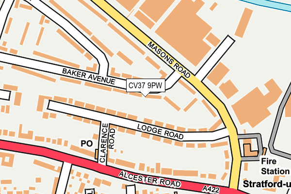 CV37 9PW map - OS OpenMap – Local (Ordnance Survey)