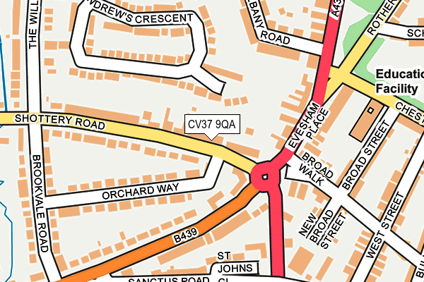 CV37 9QA map - OS OpenMap – Local (Ordnance Survey)