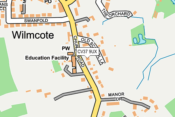 CV37 9UX map - OS OpenMap – Local (Ordnance Survey)