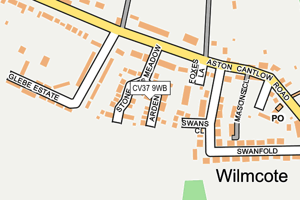 CV37 9WB map - OS OpenMap – Local (Ordnance Survey)