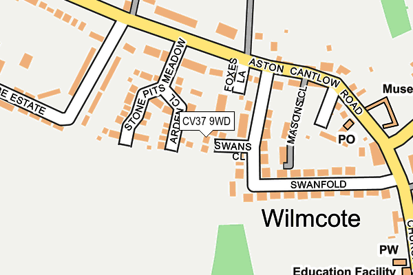 CV37 9WD map - OS OpenMap – Local (Ordnance Survey)