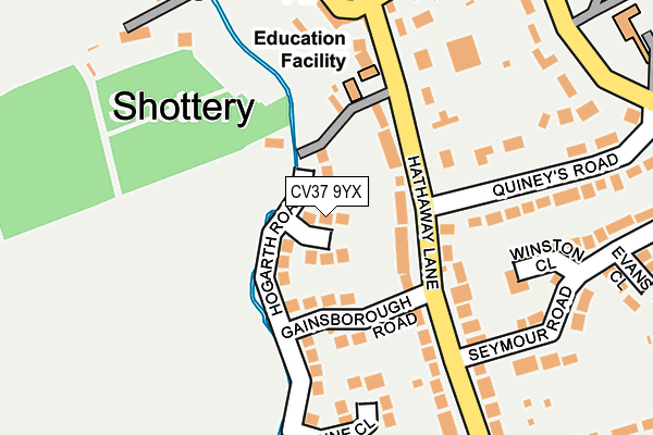 CV37 9YX map - OS OpenMap – Local (Ordnance Survey)