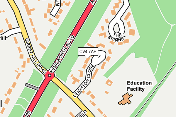 CV4 7AE map - OS OpenMap – Local (Ordnance Survey)