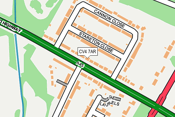 CV4 7AR map - OS OpenMap – Local (Ordnance Survey)