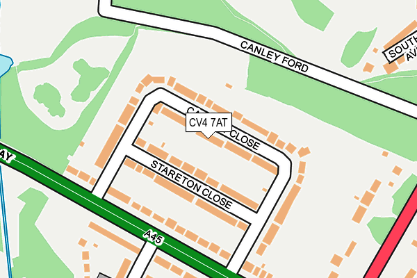 CV4 7AT map - OS OpenMap – Local (Ordnance Survey)