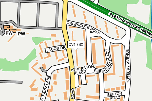 CV4 7BX map - OS OpenMap – Local (Ordnance Survey)