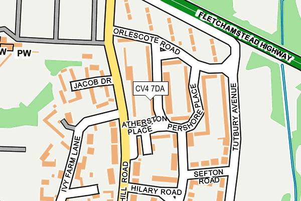 CV4 7DA map - OS OpenMap – Local (Ordnance Survey)