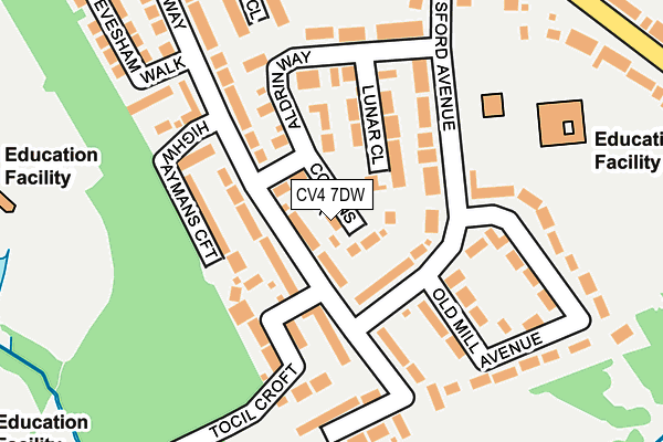 CV4 7DW map - OS OpenMap – Local (Ordnance Survey)