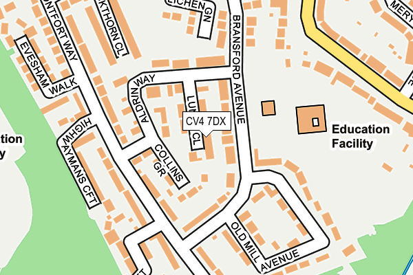 CV4 7DX map - OS OpenMap – Local (Ordnance Survey)