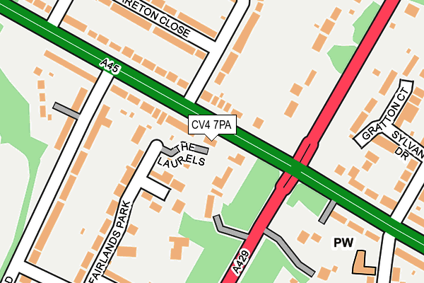 CV4 7PA map - OS OpenMap – Local (Ordnance Survey)