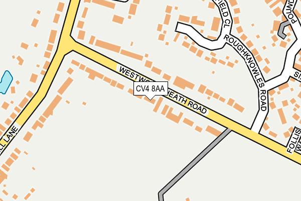 CV4 8AA map - OS OpenMap – Local (Ordnance Survey)