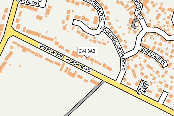 CV4 8AB map - OS OpenMap – Local (Ordnance Survey)