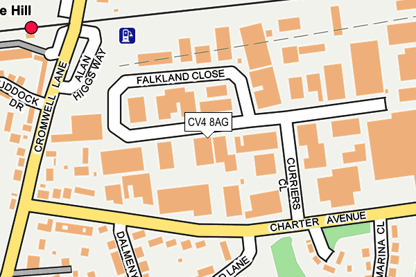 CV4 8AG map - OS OpenMap – Local (Ordnance Survey)