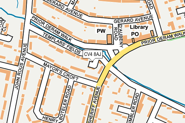 CV4 8AJ map - OS OpenMap – Local (Ordnance Survey)