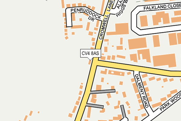 CV4 8AS map - OS OpenMap – Local (Ordnance Survey)