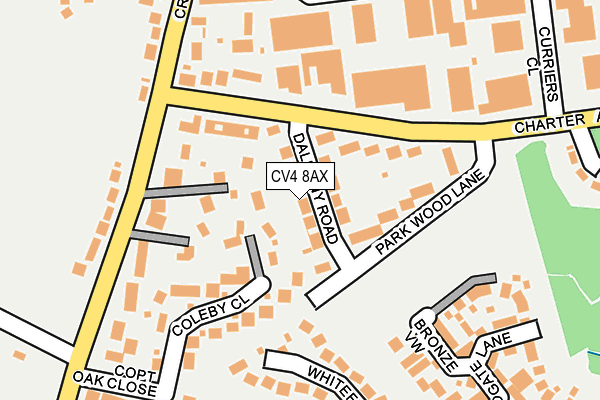 CV4 8AX map - OS OpenMap – Local (Ordnance Survey)