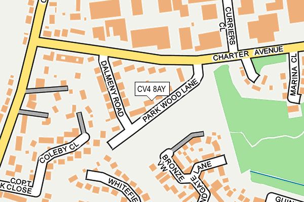 CV4 8AY map - OS OpenMap – Local (Ordnance Survey)