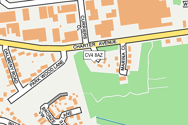 CV4 8AZ map - OS OpenMap – Local (Ordnance Survey)