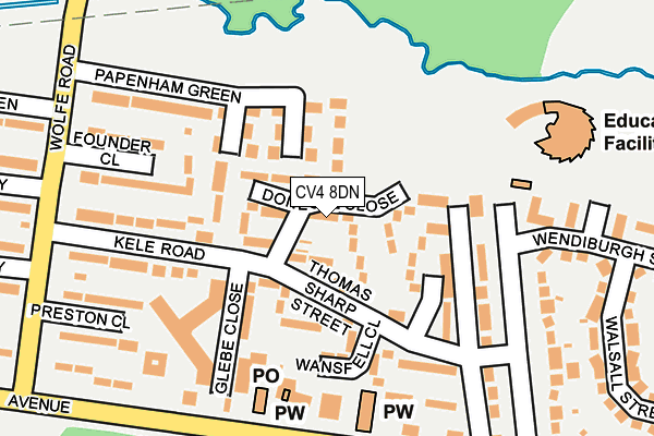 CV4 8DN map - OS OpenMap – Local (Ordnance Survey)