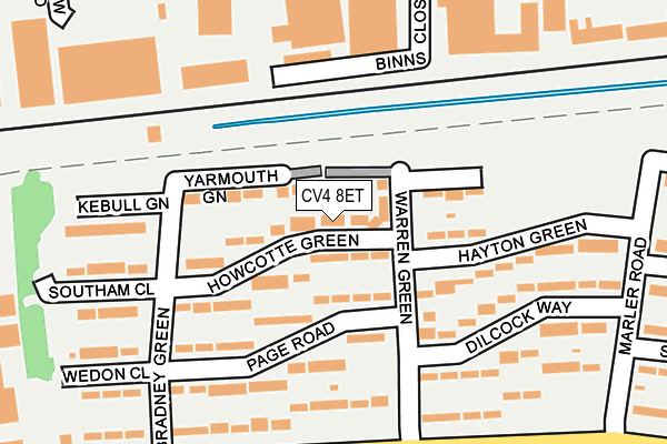 CV4 8ET map - OS OpenMap – Local (Ordnance Survey)