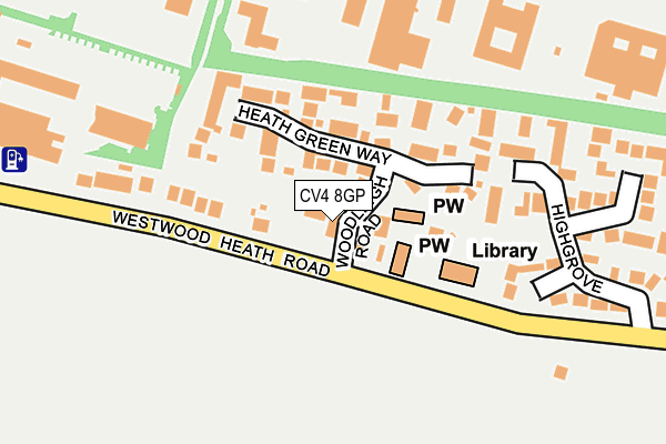 CV4 8GP map - OS OpenMap – Local (Ordnance Survey)