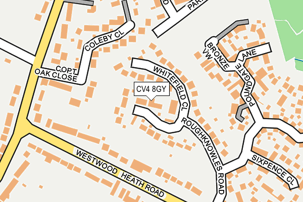 CV4 8GY map - OS OpenMap – Local (Ordnance Survey)