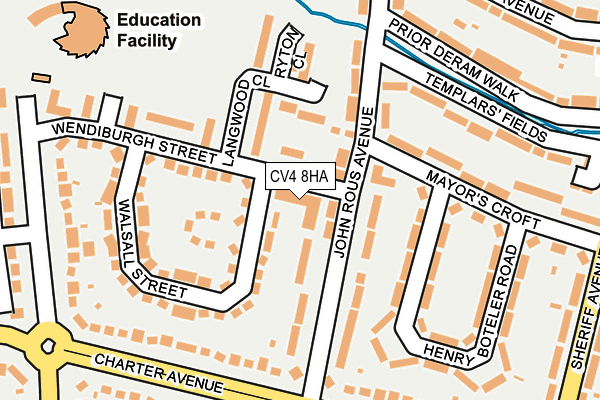 CV4 8HA map - OS OpenMap – Local (Ordnance Survey)