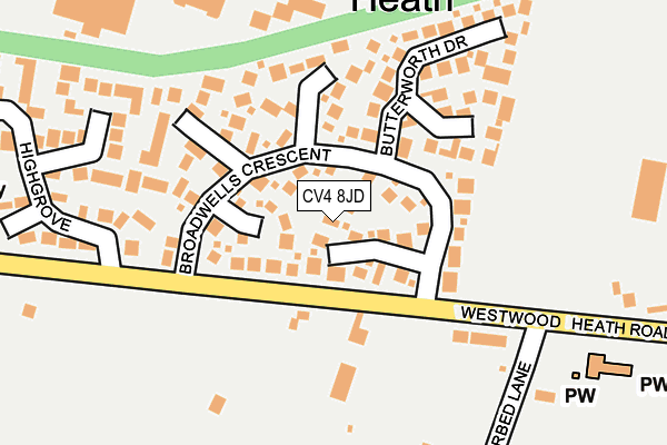 CV4 8JD map - OS OpenMap – Local (Ordnance Survey)